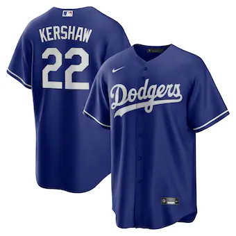 mens nike clayton kershaw royal los angeles dodgers alterna